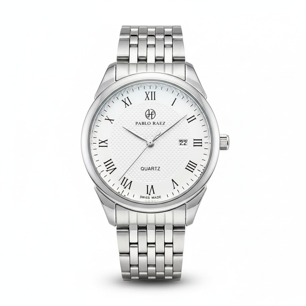 Classic Silver White 40mm Men's Watch, Quartz | Pablo Raez