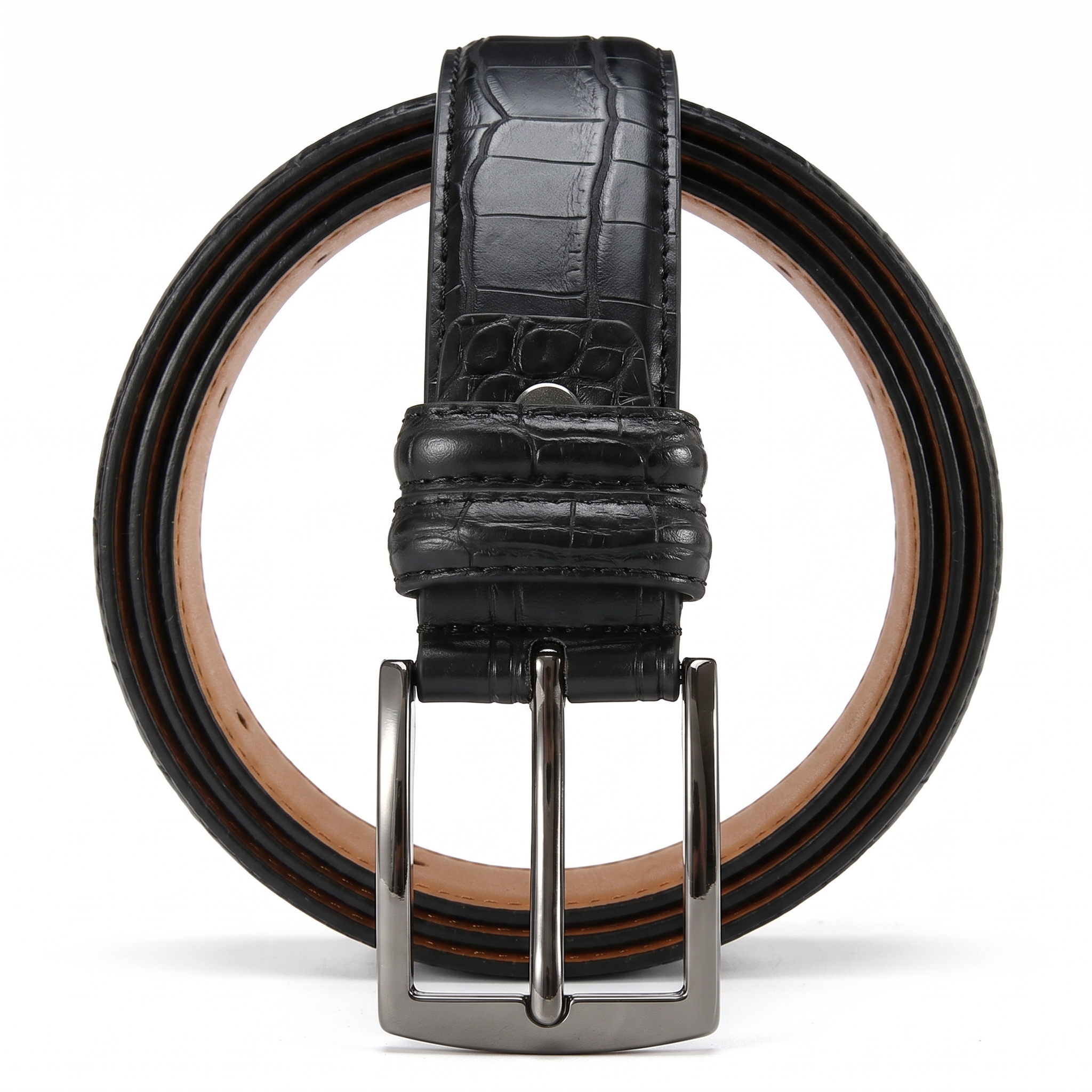 The Kensington Strap belt, black, white background