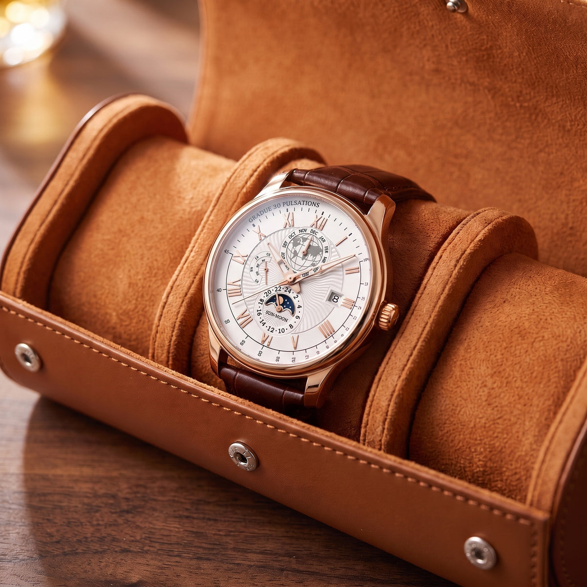 Moon 42mm in premium leather case