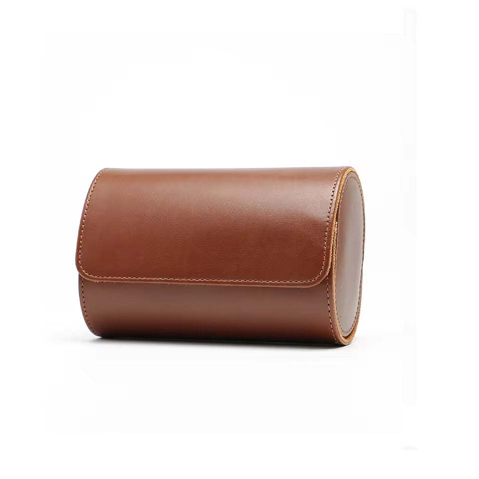 Premium Brown Leather Case - 2 Slots