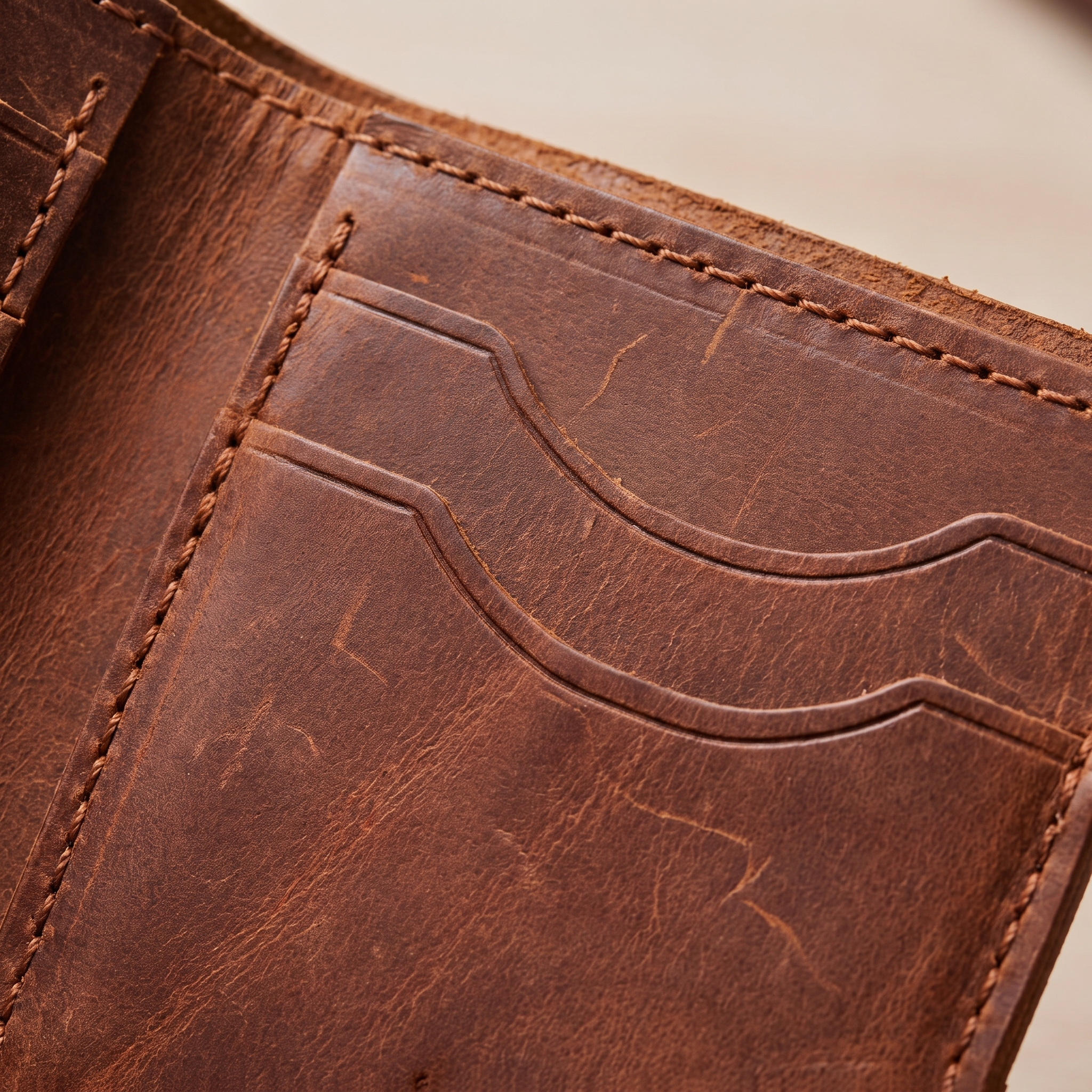 The Wayfarer Billfold interior card slots detail