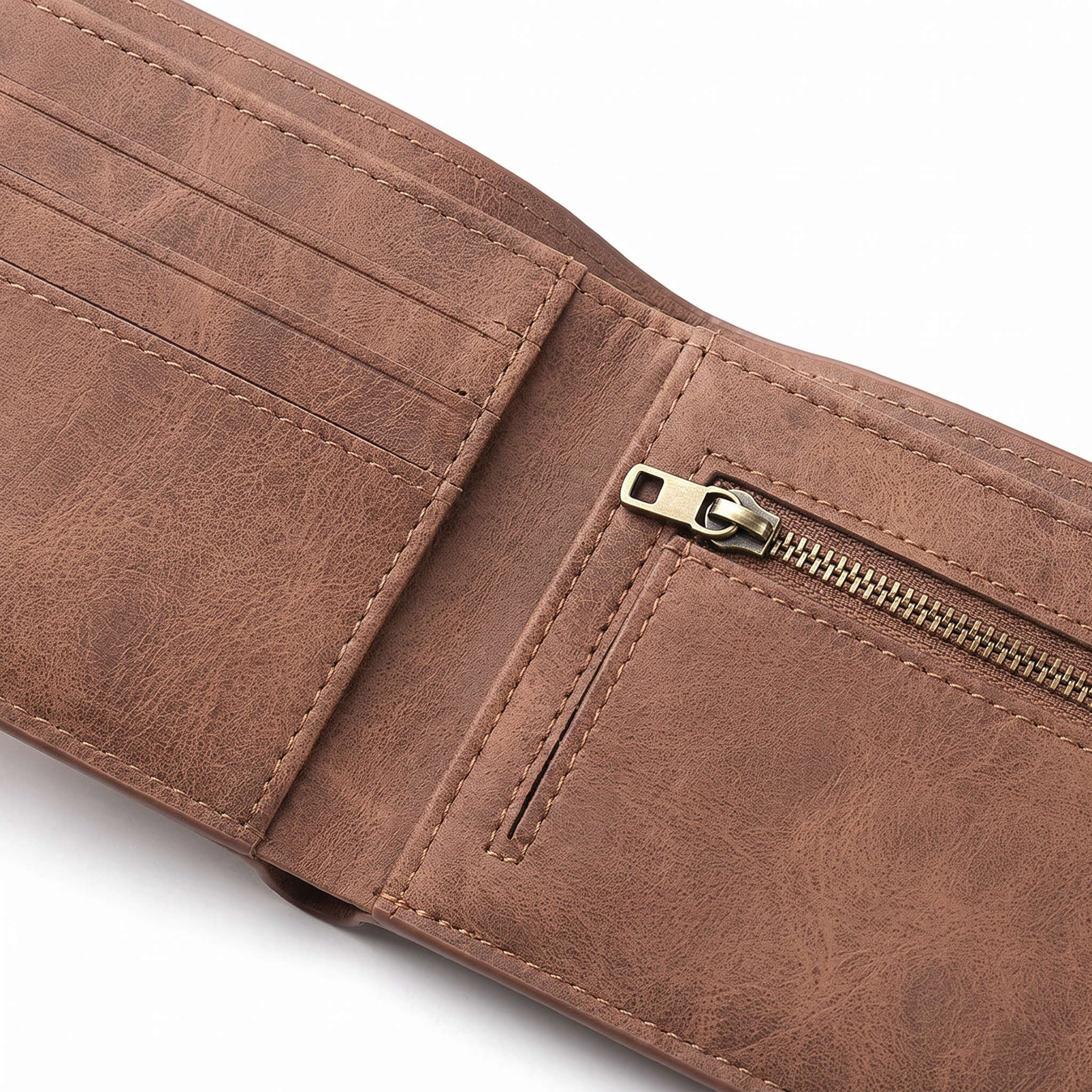 The Harlow Fold interior card slots and zip pocket detail