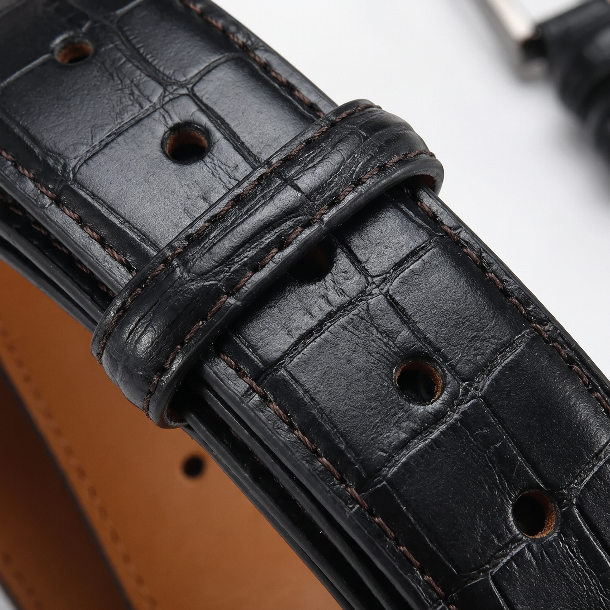 The Kensington Strap holes and keeper loop detail