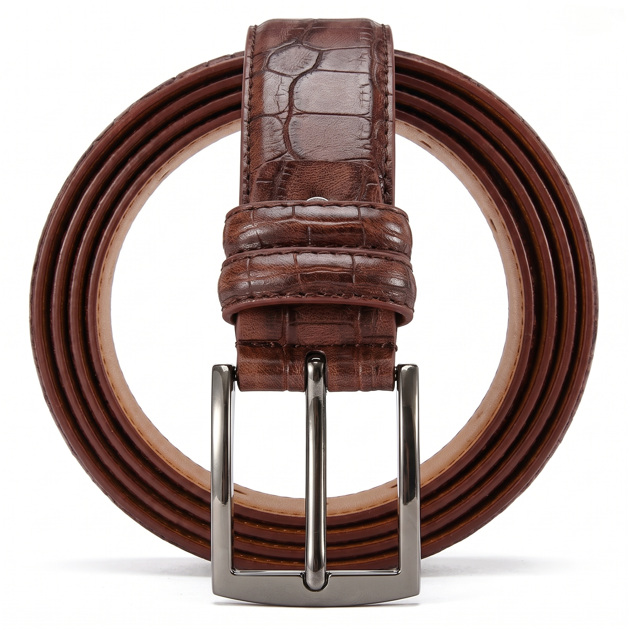 The Kensington Strap belt, brown, white background
