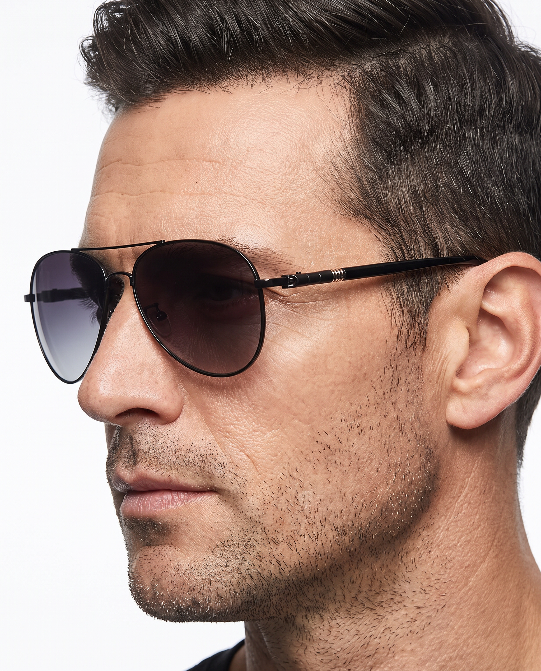 The Horizon Aviator worn, profile close-up